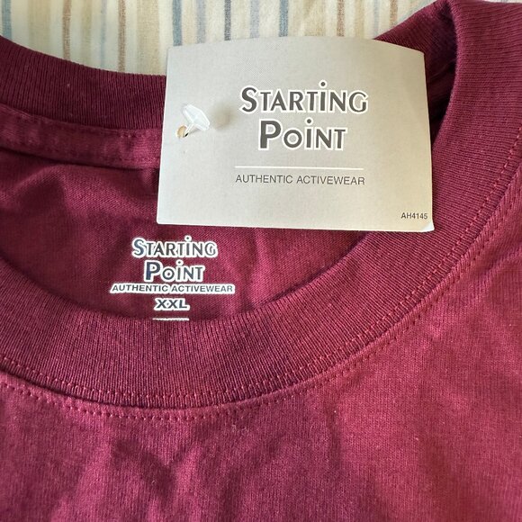Men's XXL Starting Point Cotton T-Shirt NWT Red - Picture 2 of 3